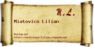 Miatovics Lilian névjegykártya